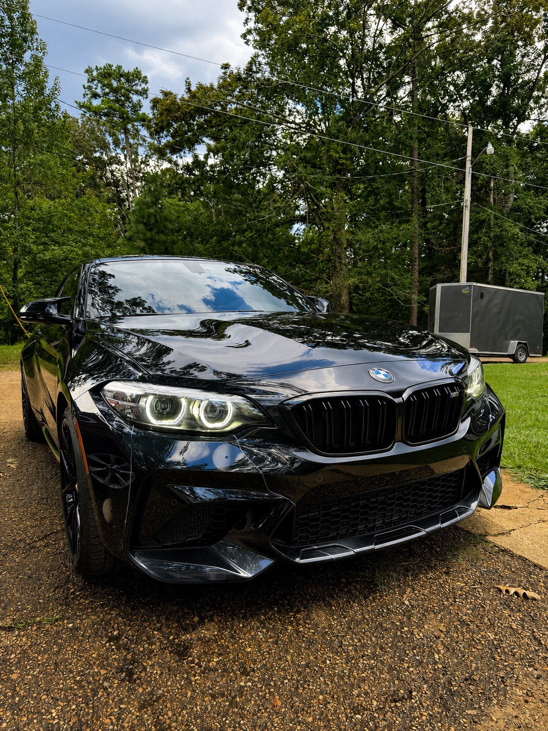 Black BMW after two-step paint correction and GTECHNIQ ceramic coating by O’Neal Mobile Detailing